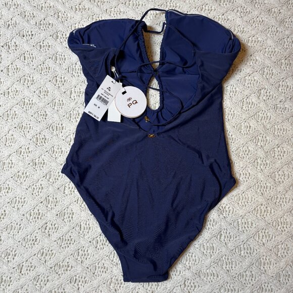 PQ Swim Keyhole Braided One-Piece Swimsuit Navy – Women’s Small‎ NWT - Picture 5 of 6